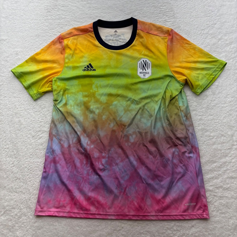 Adidas Nashville SC Soccer Jersey XL Multicolor Tie Dye Love Unites Aeroready